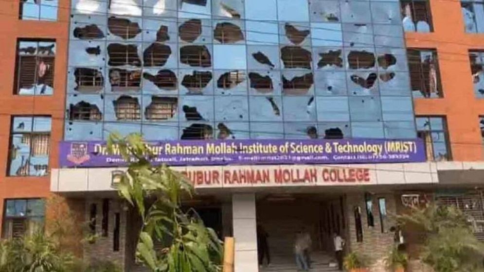 মোল্লা কলেজে নজরুল-সোহরাওয়ার্দীর শিক্ষার্থীদের ভাঙচুর
